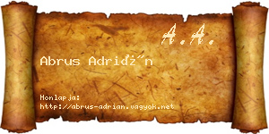 Abrus Adrián névjegykártya