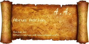 Abrus Adrián névjegykártya