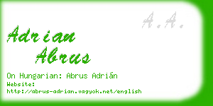 adrian abrus business card
