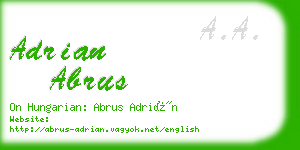 adrian abrus business card